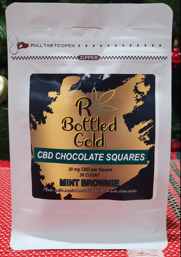Mint Brownie CBD Chocolate Squares - R Bottled Gold LLC