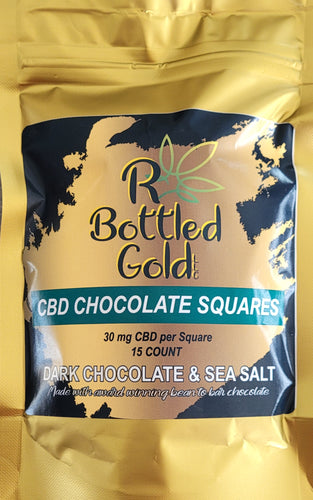 Dark Chocolate and Sea Salt CBD Chocolate Squares - R Bottled Gold LLC