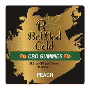 Peach CBD Gummies 15 count - R Bottled Gold LLC