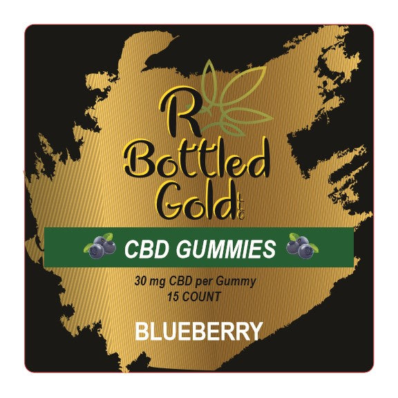 Blueberry CBD Gummies 15 count - R Bottled Gold LLC